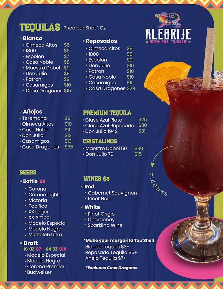 Alebrije - Mexican Grill & Tequila Bar Menu image 1
